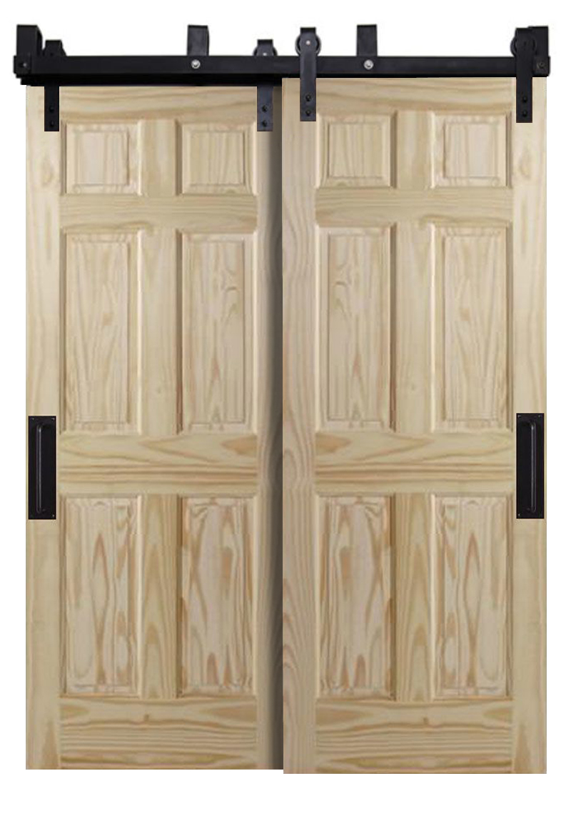 Six Panel Bypassing Barn Doors Rustica